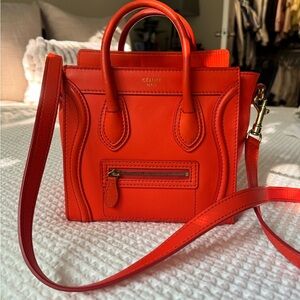 CELINE NANO LUGGAGE ORANGE